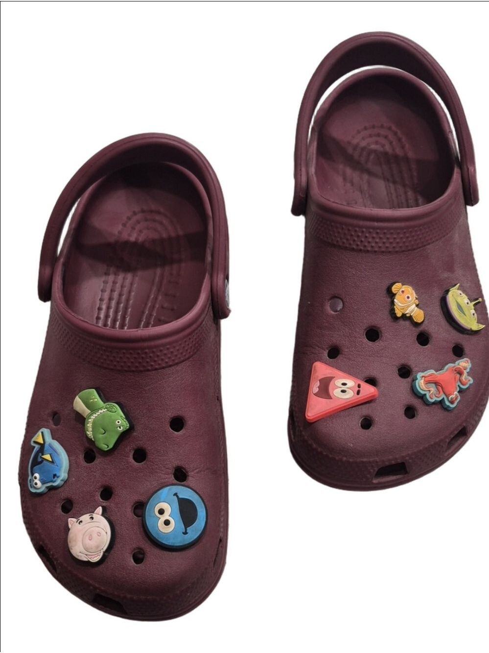Crocs Classic Clogs Maroon Burgundy Size W7 / M5 with Jibbitz Charms